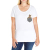 Cat Pocket Ladies Curvy T-Shirt