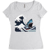Great White Wave Shark Women's Triblend Scoop T-shirt