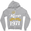 kings are born in 1971 Zipper Hoodie