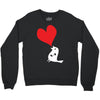 bird love heart animal graph note music party pop art gift Crewneck Sweatshirt
