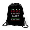 ugly christmas daddy Drawstring Bags