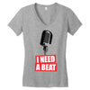 i need a beat Women's V-Neck T-Shirt