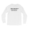 mr right funny t shirt humor sex college pimp tee s 3xl Long Sleeve Shirts