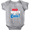 red white and cute Baby Onesie