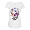 Colorful Skull Maternity Scoop Neck T-shirt