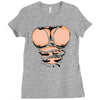 ripped muscles, six pack, Ladies Fitted T-Shirt