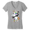 unicorn and human best friends Women's V-Neck T-Shirt