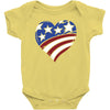 disstressed america flag heart Baby Bodysuit