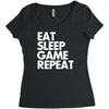 eat sleep game repeat Women's Triblend Scoop T-shirt