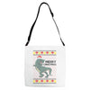ugly dinosaur merry christmas Adjustable Strap Totes