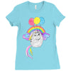 Pusheen the Cat Flying Ladies Fitted T-Shirt