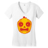 frightened jack o lantern Women's V-Neck T-Shirt