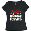 christmas dogs and paws Women's Triblend Scoop T-shirt