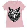 owl ornate Ladies Fitted T-Shirt