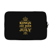 kings are born in july Laptop sleeve