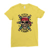 pirate zombie skull Ladies Fitted T-Shirt