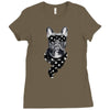 bull dog american falg Ladies Fitted T-Shirt