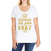 kings are born in 1987 Ladies Curvy T-Shirt