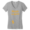 Muggle On Board Orange Women's V-Neck T-Shirt