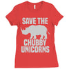 save the chubby unicorns (2) Ladies Fitted T-Shirt