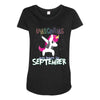 september born unicorns Maternity Scoop Neck T-shirt