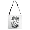 cootie shot (black) Adjustable Strap Totes