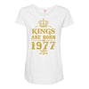 kings are born in 1977 Maternity Scoop Neck T-shirt
