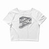 some game involving falling blocks in the style of m.c. escher Crop Top
