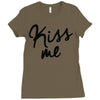 kiss me Ladies Fitted T-Shirt