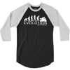 motorbike motorcycle ape to evolution sticker transfer iron on 3/4 Sleeve Shirt