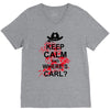 keep calm and where's carl tshirt the walking zombie tee apocalypes fu V-Neck Tee