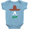 ladies sombrero  funny retro mexico mustache designer Baby Bodysuit