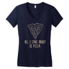 all i care about is pizza Women's V-Neck T-Shirt