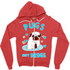 pugs not drugs Zipper Hoodie