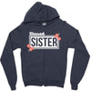 blessed sister with flower white color Zipper Hoodie