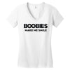 boobies make me smile Women's V-Neck T-Shirt