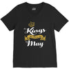 kings are born in may V-Neck Tee