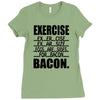 exercise eggs are sides for bacon t shirt funny college tee shirt brea Ladies Fitted T-Shirt