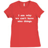 i am why we can't have nice things Ladies Fitted T-Shirt