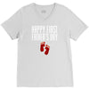 happy first fathers day V-Neck Tee