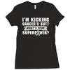 I Am Kicking Cancers Butt Whats Your Superpower ? Ladies Fitted T-Shirt