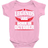 Legends Are Born In October Baby Onesie