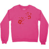 bloody hand print funny zombie kill undead blood horror killer Crewneck Sweatshirt