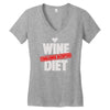 wine diet challenge accepted Women's V-Neck T-Shirt