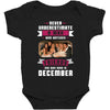 Never Underestimate A Man Who Watches Friends And Was Born in December Baby Bodysuit