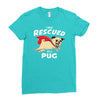 rescued by pug1 Ladies Fitted T-Shirt