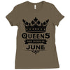 Queens Are Born In June Ladies Fitted T-Shirt