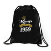 kings are born in 1959 Drawstring Bags