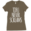 tofu never screams Ladies Fitted T-Shirt