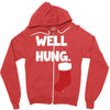 well hung endowed christmas stocking funny Zipper Hoodie